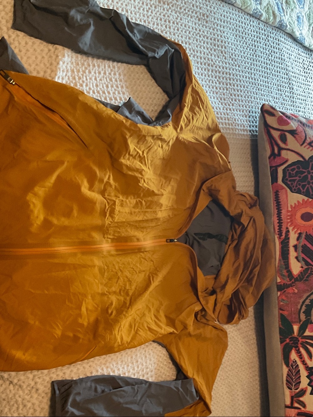 lululemon athletica Mustard Yellow Lightweight Jacket with Gray Lining